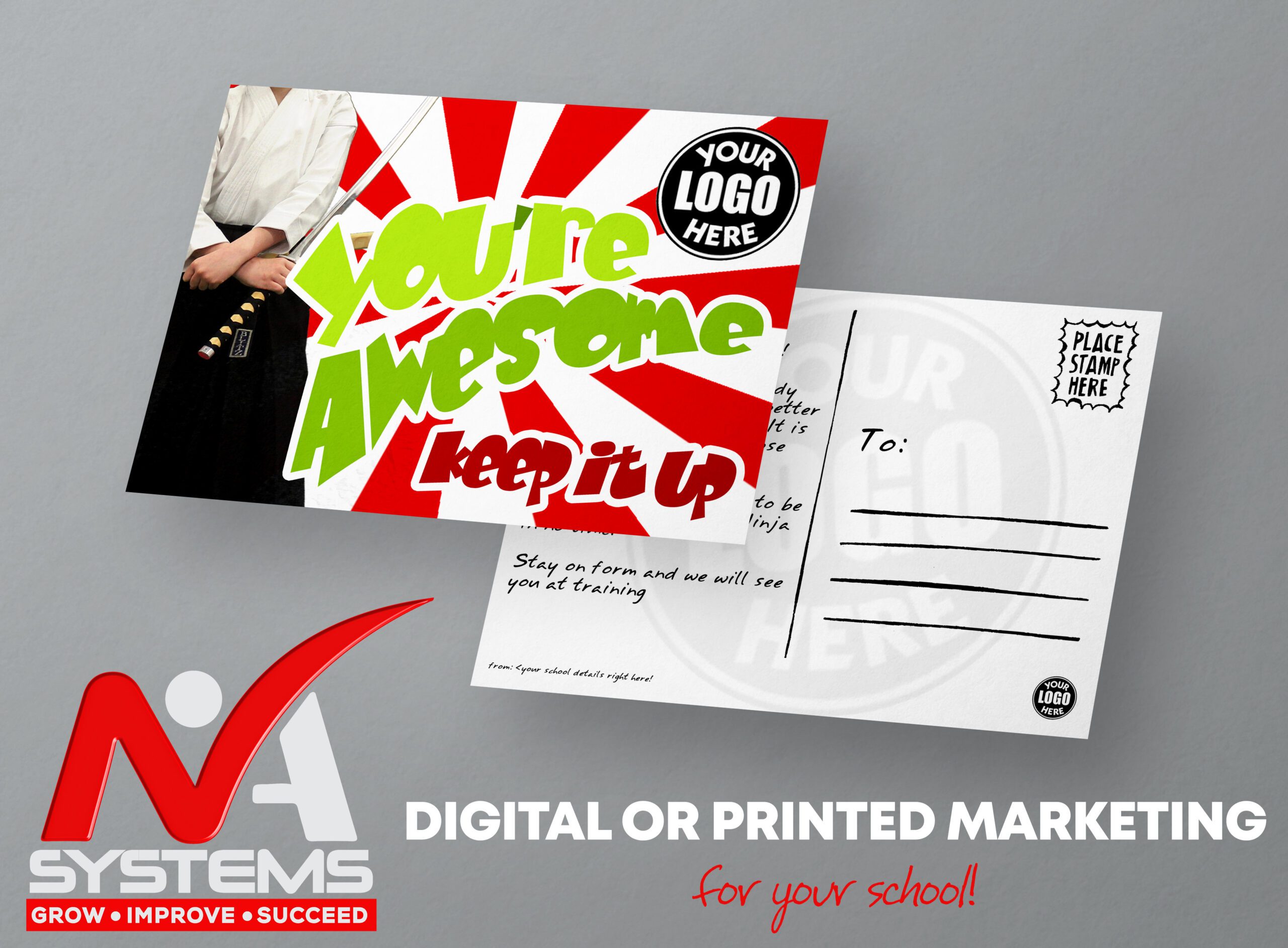 You're Awesome Postcard 3D Mock Up